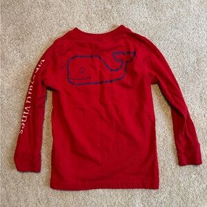 Vineyard Vines Kids Bright Red Long Sleeve Tee
